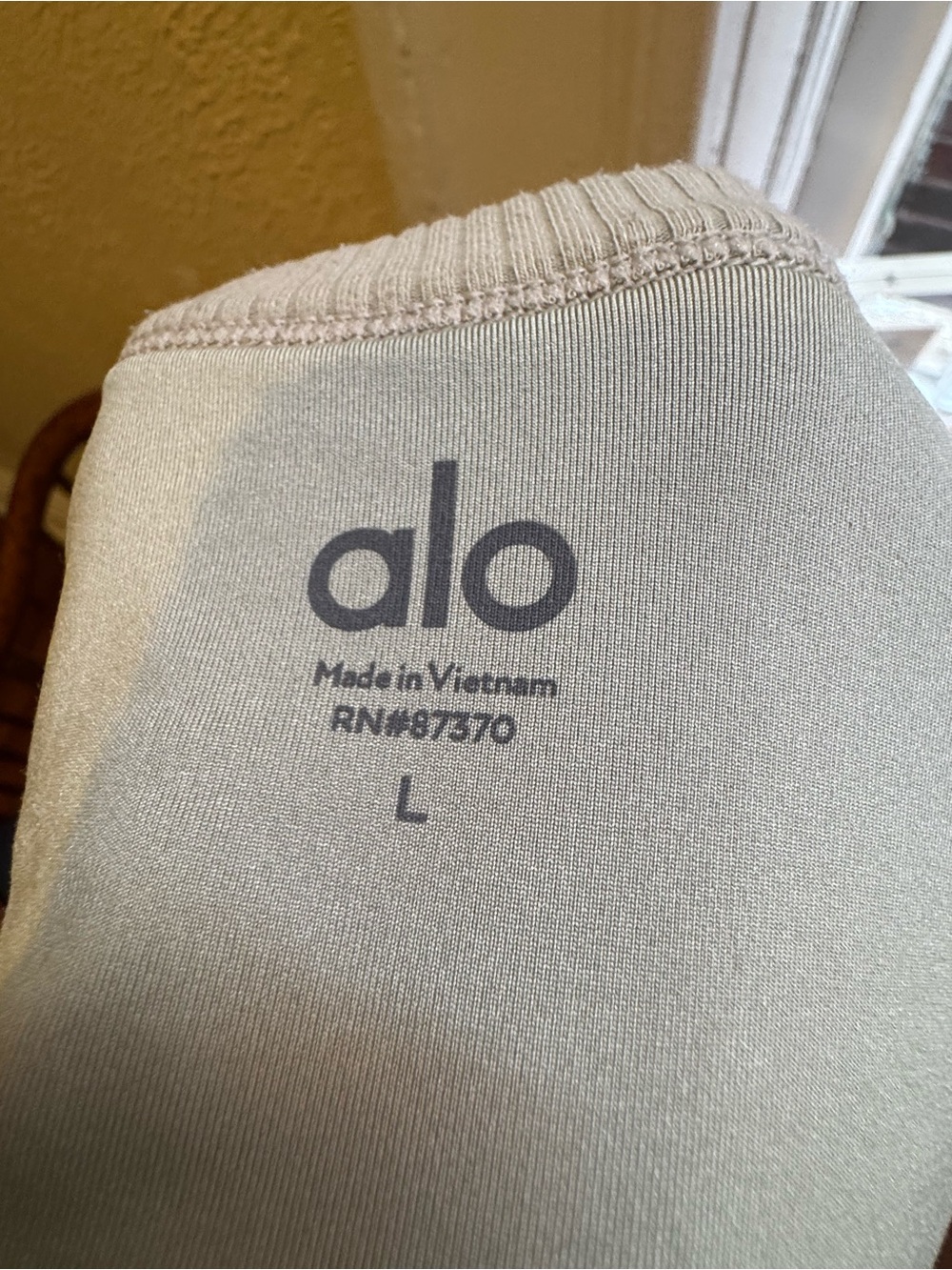 ALO Yoga Ribbed Scoop Sports Bra in Sage Green - Picture 3 of 3